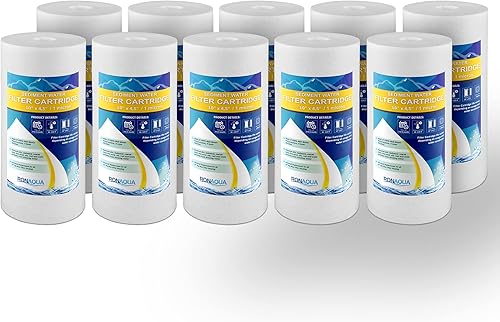 Filtros de agua de repuesto para sedimentos grandes de 1 micrón, cartuchos de 4.5 x 10 pulgadas de Ronaqua bien combinados con RFC-BBSA, W15-PR,