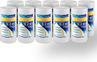 Ronaqua 10" x 4.5" Big Sediment Replacement Water Filter Cartridge, 1 Micron, NSF Certified, for Whole House, Compatible with RFC-BBSA, W15-PR, WFHD13001B, GXWH35F, HF45-10BLBK10PR and AP817, 10 Pack