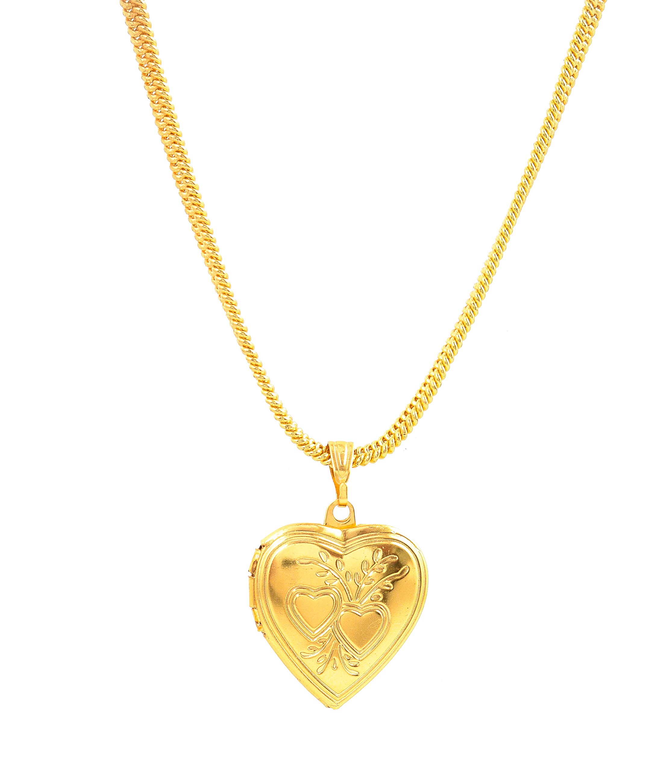 handicraft kottage Heart Shape Love Pendant Valentine Day Special Jewellery for Women/Girls - Color Gold-picture-22