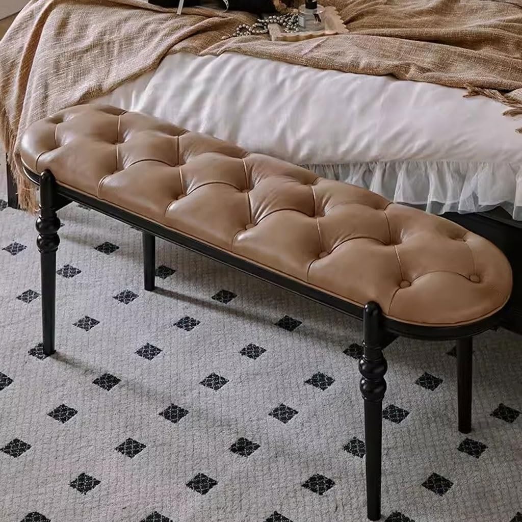 Bancs pour Chambre À Coucher Banc en Bois Massif de Luxe léger et Moderne, Tabouret de Chevet de Chambre à Coucher, Style Simple, Banc à Chaussures Pouf De Chambre À Coucher