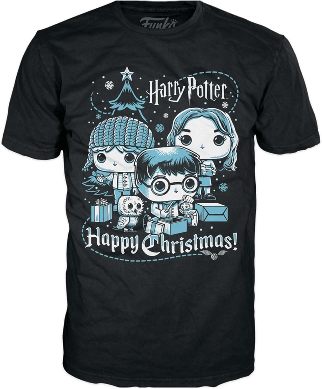 Funko Pop! Boxed Tee: Harry Potter Holiday - Ron, Hermione, Harry - L