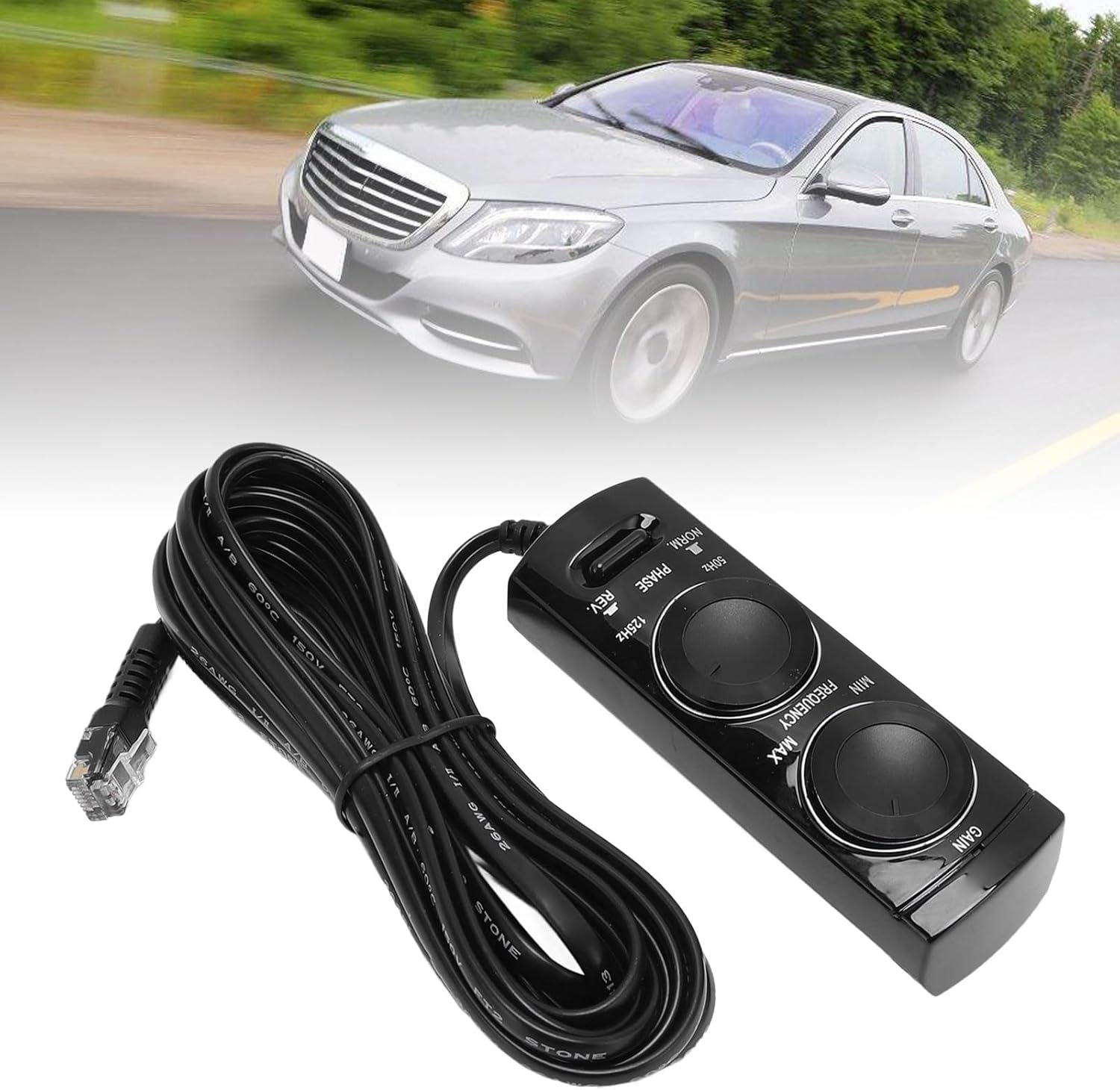 Estink Car Subwoofer Wire Control, DIY Remote Kit with Audio Cables for Phase and Frequency Adjustment, for TS WX 110A 120A
