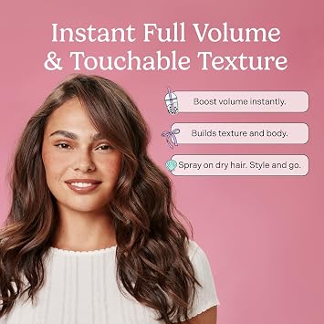 Mane Cotton Candy Dry Texture Spray - Volumizing Spray for Fine Hair - Lightweight Hair Styling Spray with Root Lift & Soft Tousled Texture - Heat Protection 380F - No White Cast (8 Oz)