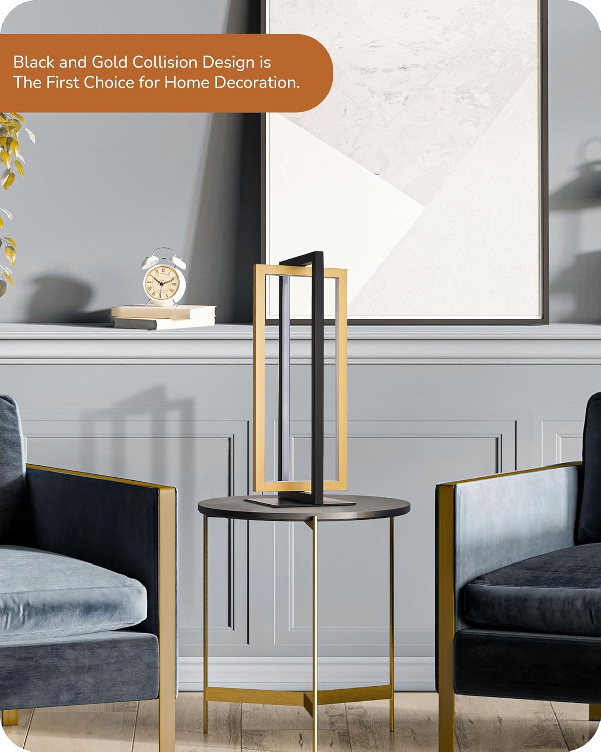 EDISHINE LED Table Lamp, 3 Color Temperatures Bedside Lamp (3000K 4500K 6000K), MAX 750LM Touch Dimmable Nightstand Lamp for Living Room Bedroom, Angle Adjustable, Dual-Frame Rectangle, 2 Pack