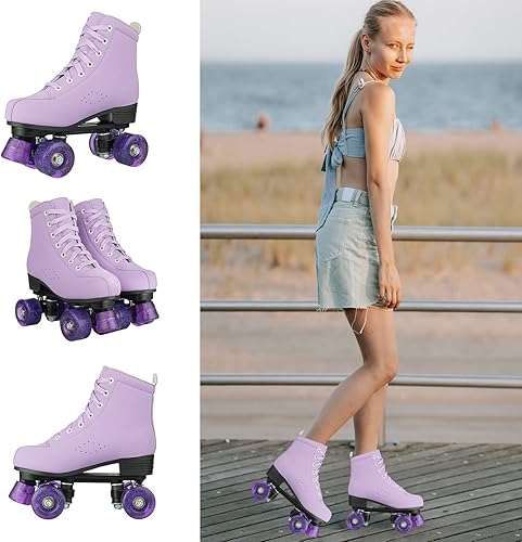 Miniatura 6 de YYW Patines de ruedas para mujeres y niñas, cómodos y elegantes patines de ruedas de alta calidad para principiantes, para interiores y exteriores,