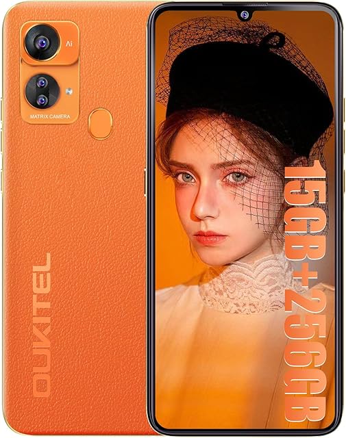 OUKITEL C33 Mobile phones, 15GB+256GB (Expandable 2TB) Phone, Android 13, 50MP+5MP Camera, 6.8" HD+ Display, 5150mAh Battery&10W Quick Charge, 4G Dual SIM Smartphone, FaceID/Fingerprint/GPS/OTG