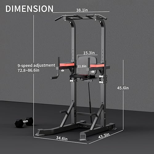 Miniatura 6 de K KiNGKANG Power Tower Dip Station, Multi-Function Assistive Trainer Pull Up for Home Gym Muscle Building and Beginner Exercises,Load 450LBS