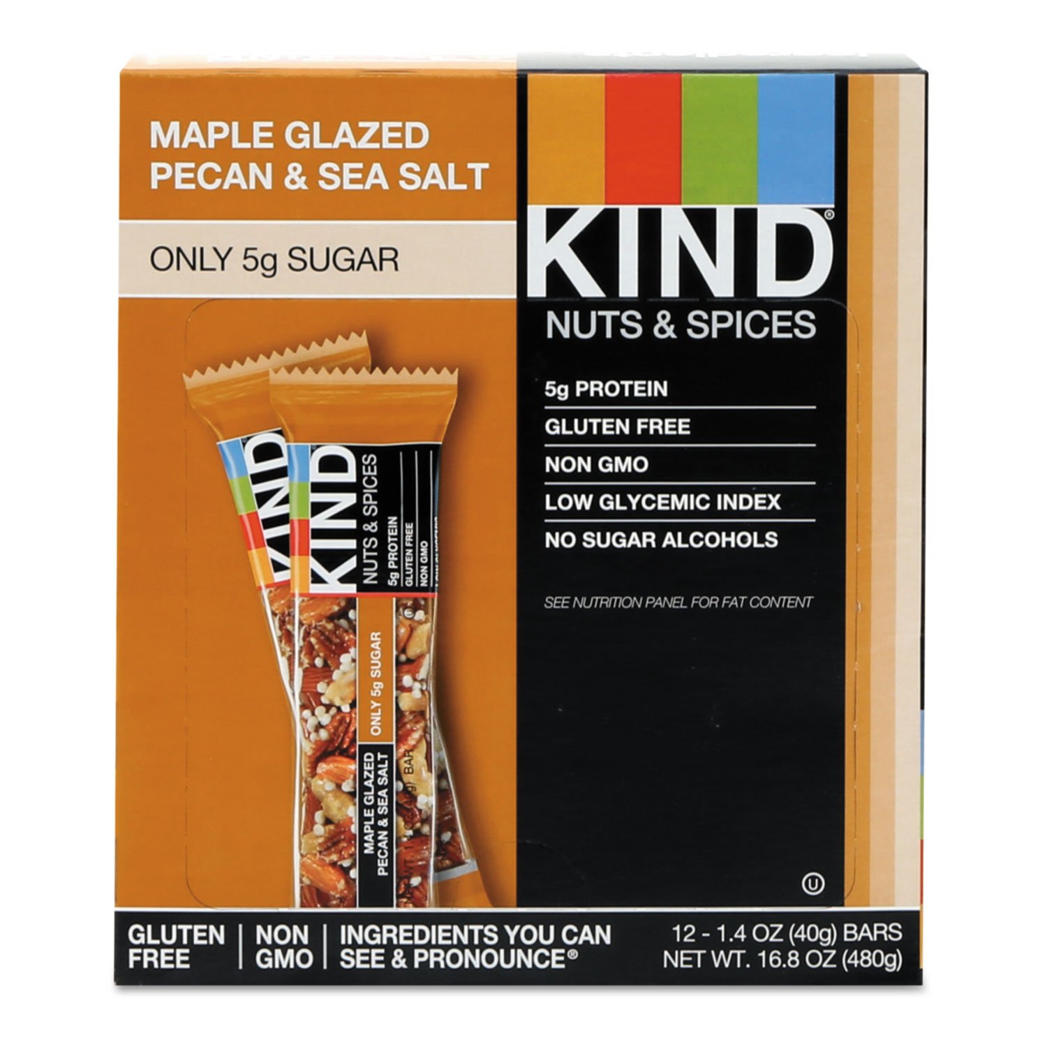 Kind Maple Glazed Pecan and Sea Salt Bar, 1.4 Ounce -- 12 per case.
