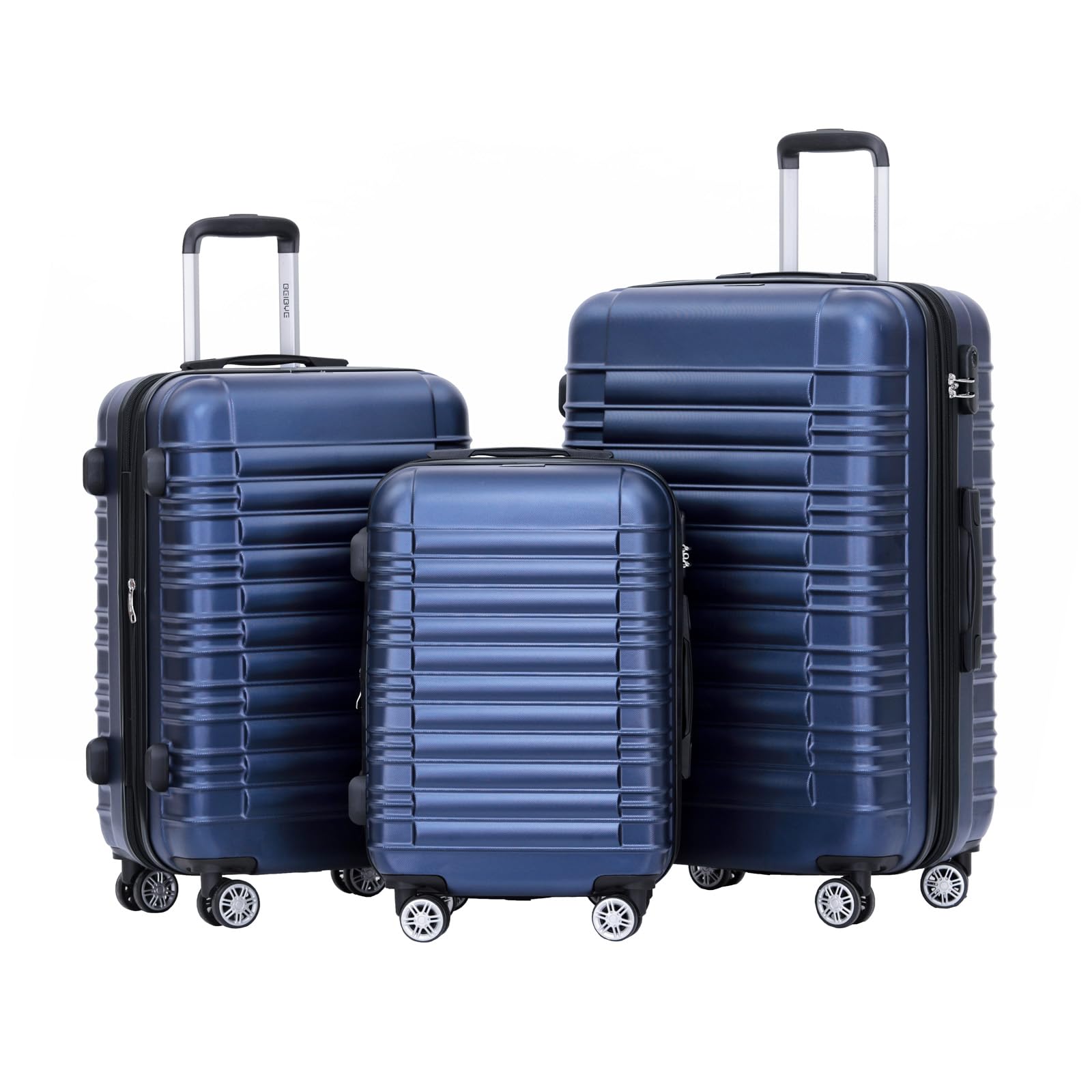 BEIBYE Reisekoffer 2088 Hartschalekoffer Gepäck Koffer Trolley Set, Kofferset in 14 Farben (Dunkelblau)