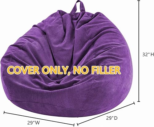 Miniatura 223 de Nobildonna - Funda para silla de puf (relleno sin relleno) de nido de pájaro para niños y adultos. Puf extra grande para almacenamiento de animales