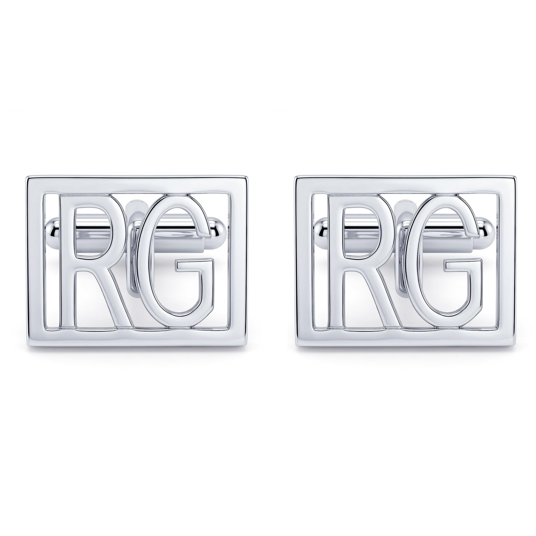 Personalized Customized Men's Initial Name Monogram Cufflinks-image-23