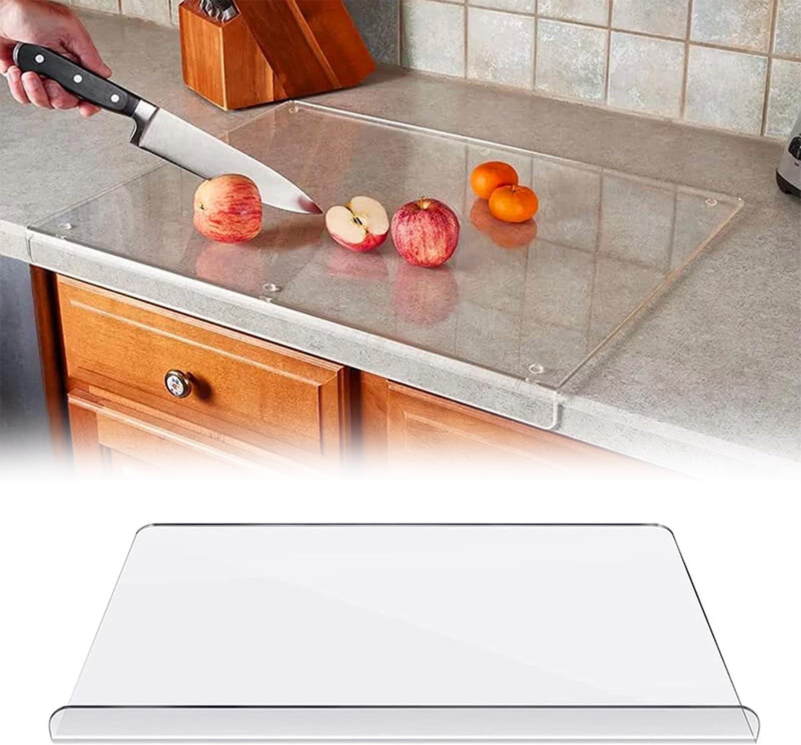 Acrylic Cutting Board, 5mm Acryl Schneidebrett Mit Anschlagkante, 45cm