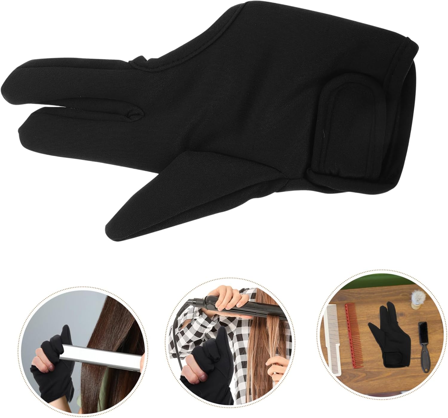 Heat Resistant Finger Mittens for Hair Styling Durable Curling Wand Glove with Fit and Excellent Burn Protection for Safe Hair Dyeing and Styling Right Hand