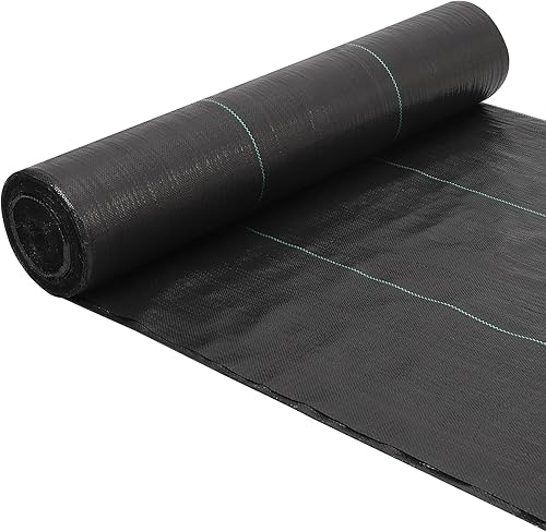Tela de barrera de malezas 3.2 oz 6.5 x 300 pies, tela de paisaje de alta densidad, 3.2O bloque de malezas para jardinería, tela geotextil tejida