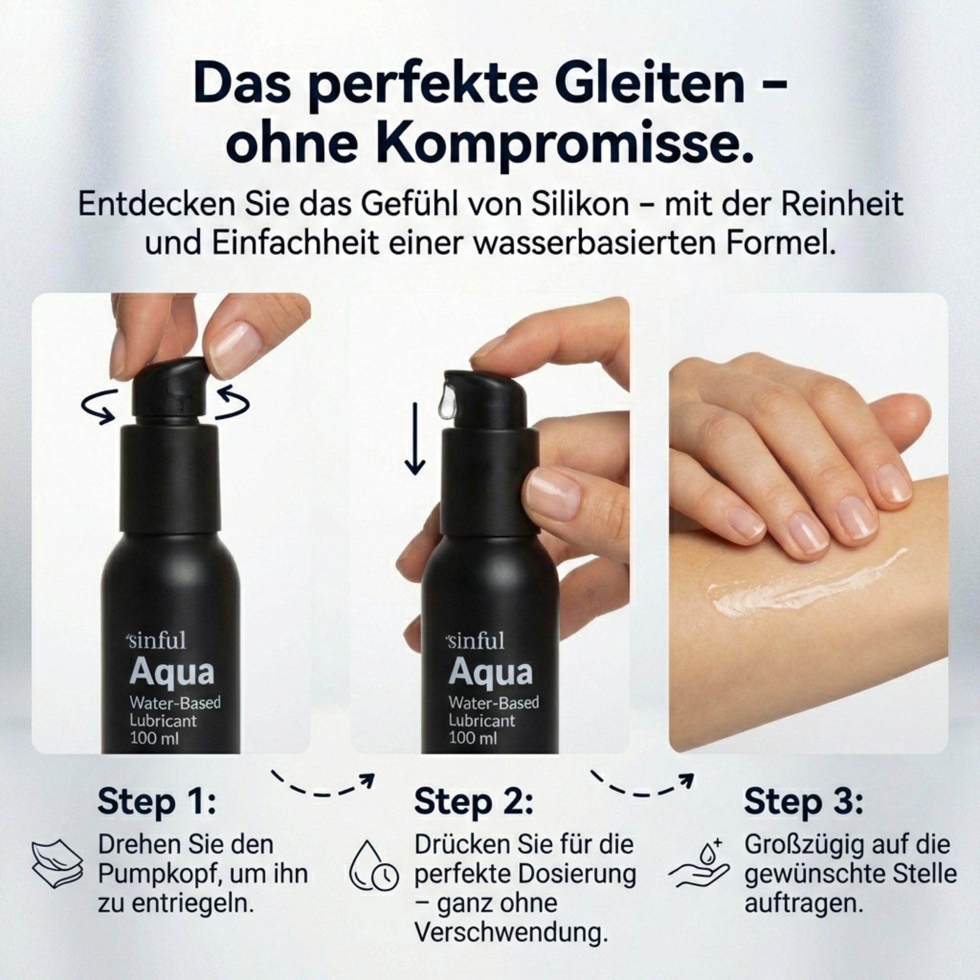 Sinful Gleitgel Gel 3x100 ml Wasserbasiert - Gleitmittel auf Wasserbasis  mit Pumpspender System - Gleitcreme fr Sie und Ihn : Amazon.de: Drogerie &  Krperpflege