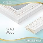 Langdon House 8x10 (20x25 cm) Real Wood Picture Frames (Weathered White - Gold Accents, 2 Pack), Wooden Photo Frame 8 x 10, Lumina Collection