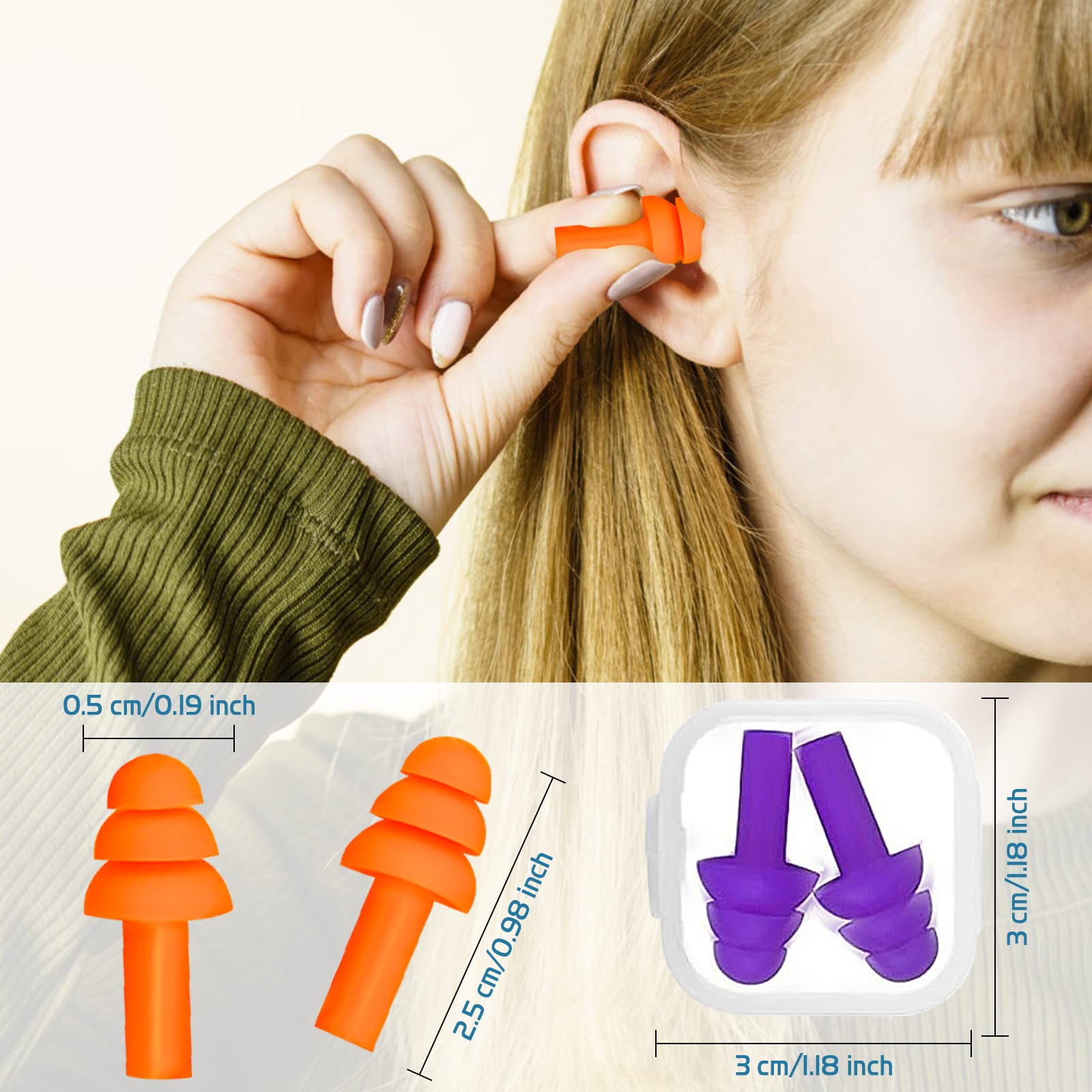 Juego De Tapon Para Los Oídos Para Dormir, Tapon Para Los Oídos Con Reducción De Ruido, Impermeabl, Protección Para Nadar, 1 Juego - AliExprs 30