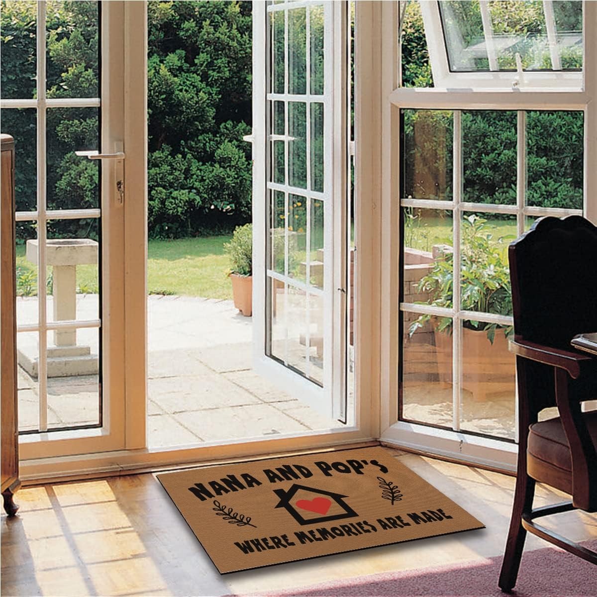 Nana and Pop's House Where Memories are Made Indoor Welcome Mats for Entryway Rugs Indoor Non Slip Door Mat Indoor Doormat for Entryway Mats for Front Door Indoor 30"X18"