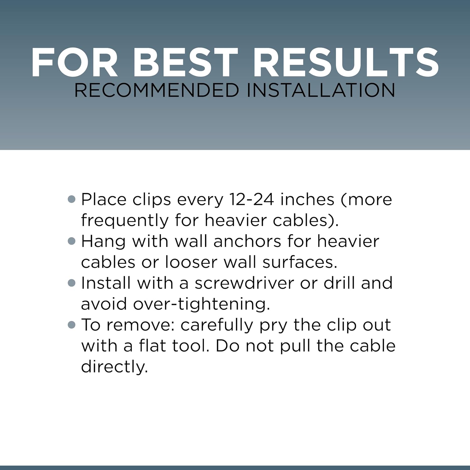 THE CIMPLE CO Single Cable Clips with Screws - 1/4 Inch Coaxial Cable Clamps Outdoor - Exterior Cord Management for Coax, CAT Ethernet, Electrical Wire - Screw Clamps for Wires - 100 PCS, White