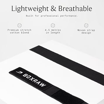 BOXRAW Boxing Hand Wraps - Hand Wraps for Boxing & MMA - Professional Elasticated Bandages with Wrist Support - Quick and Easy Application - Free Carry Case