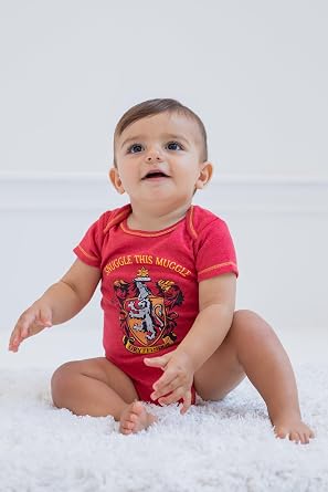 Harry Potter Baby 4-Pack Short Sleeve Bodysuits Newborn to Infant