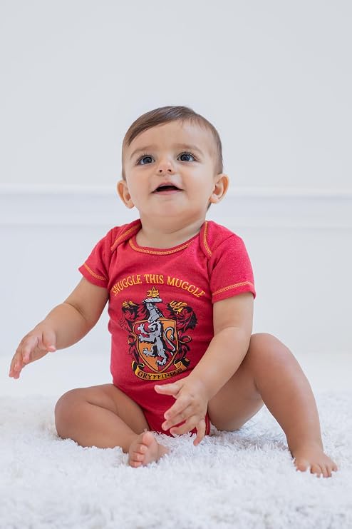 Harry Potter Baby 4-Pack Short Sleeve Bodysuits Newborn to Infant