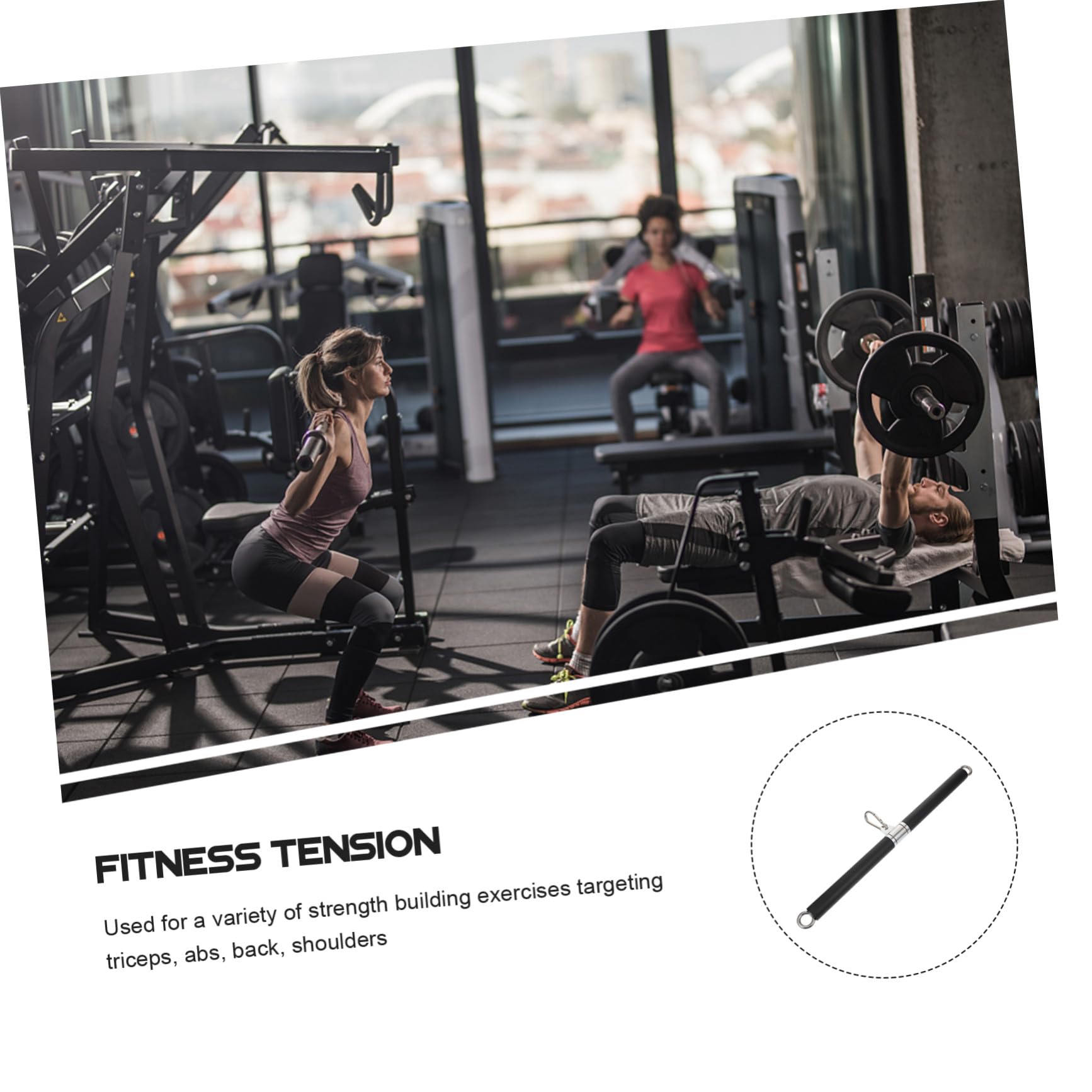 Barra Acero Inoxidable con Anillo de Rodamiento de Tracción Corta Fácil Instalación para Entrenamiento Muscular para Gimnasio y Hogar