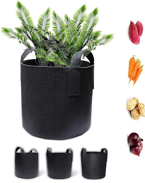 3 Pack Potato Grow Bags Vegetable Plant Growing Bags, Plant Bags Breathable Garden Growing Bag Planting Tomato Fabric Pots for Vegetables, Fruits, Home Grow Bag (7 gallon)