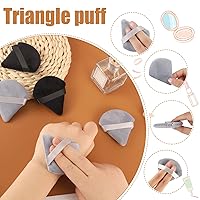 Vista 83 de Pimoys 6 esponjas de maquillaje facial, esponja de terciopelo suave triangular, esponja de belleza para polvo suelto (negro, rosa)