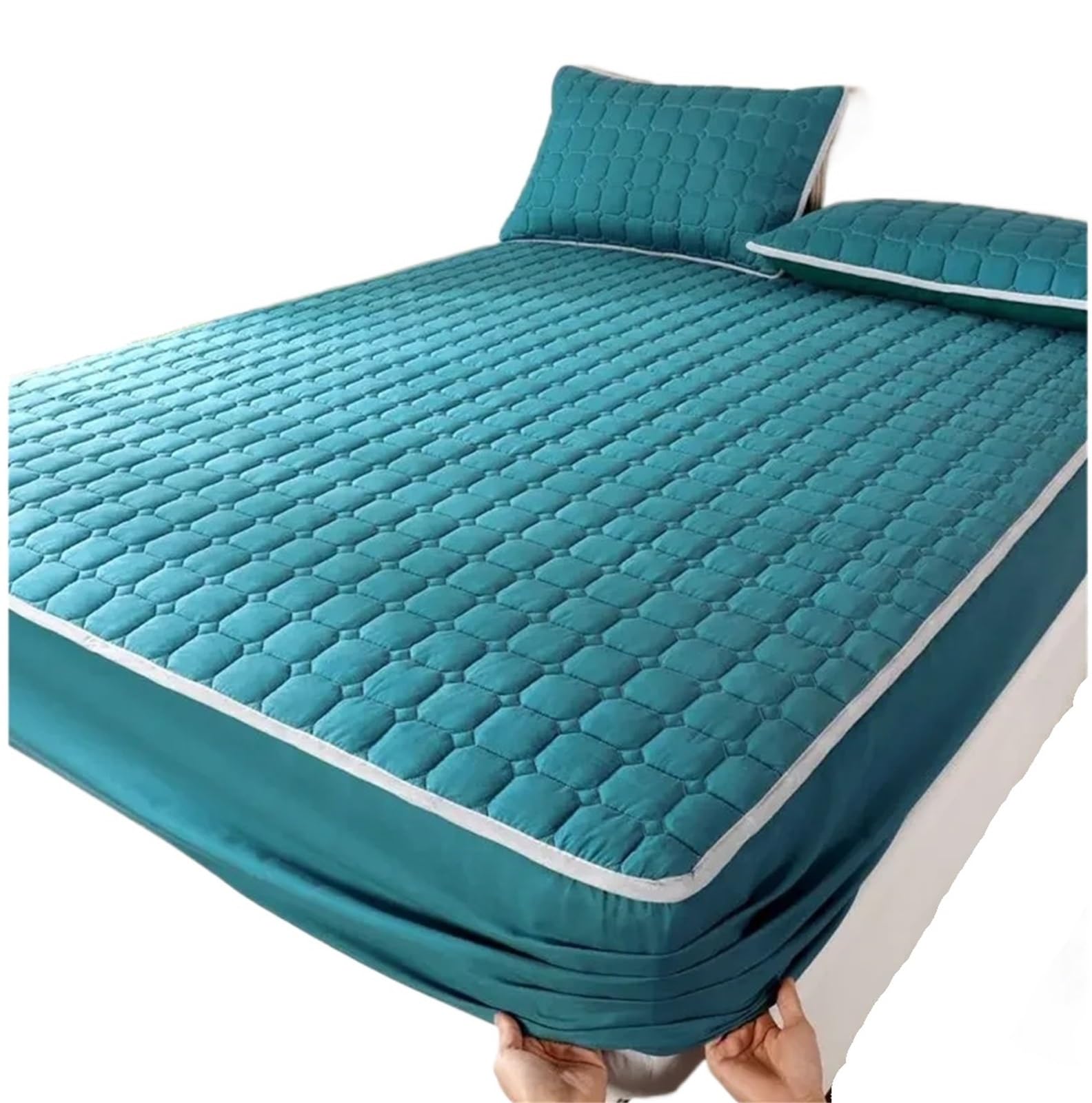Coprimaterasso elastico trapuntato spesso traspirante morbido antiscivolo Impermeabile, senza federe(Color B,200x220x30cm)