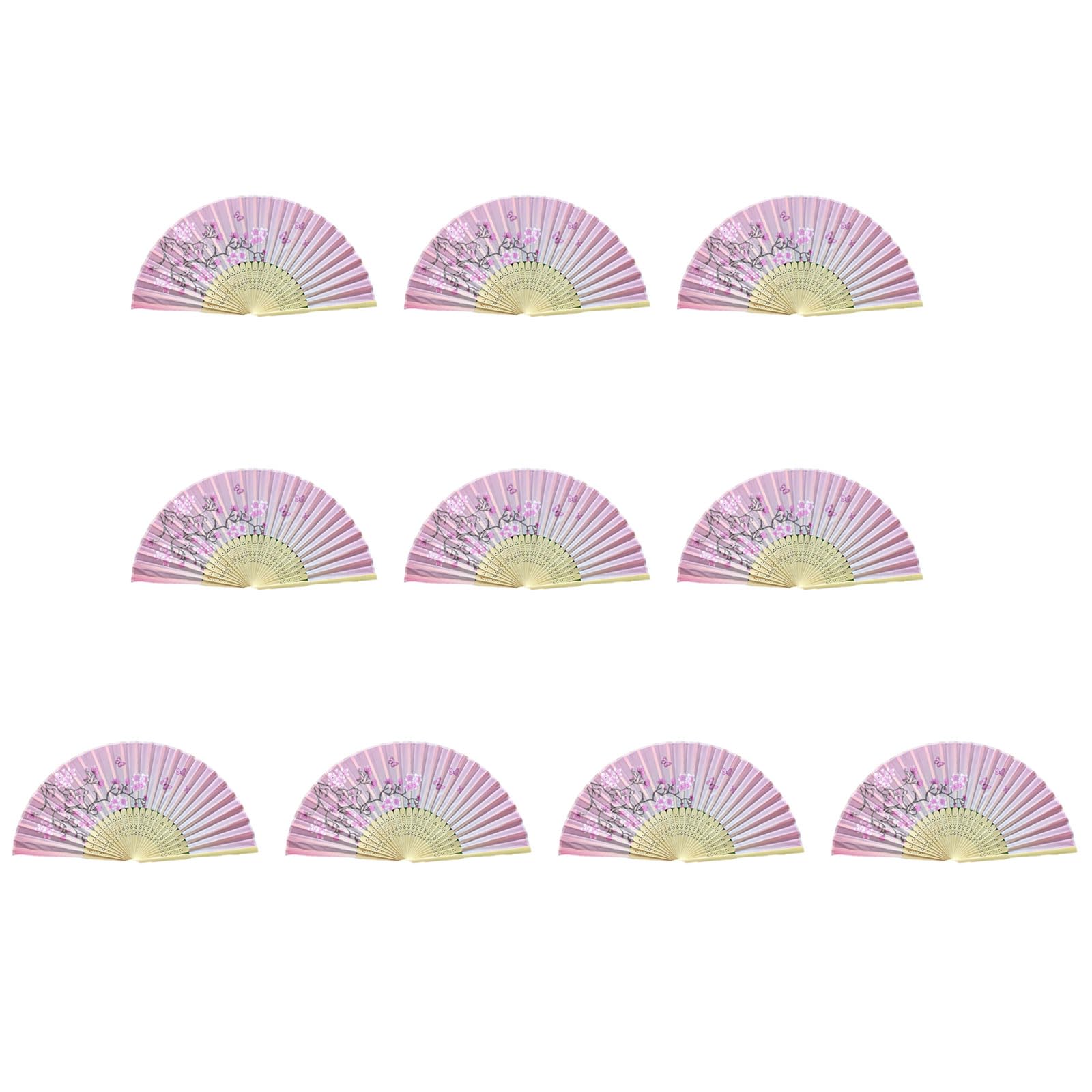 Tsophreniq Of 10 Bamboo Folding Fans Traditional Chinese Handheld Fan with Elegant Carvings for Cooling and Decoration Bamboo Fan
