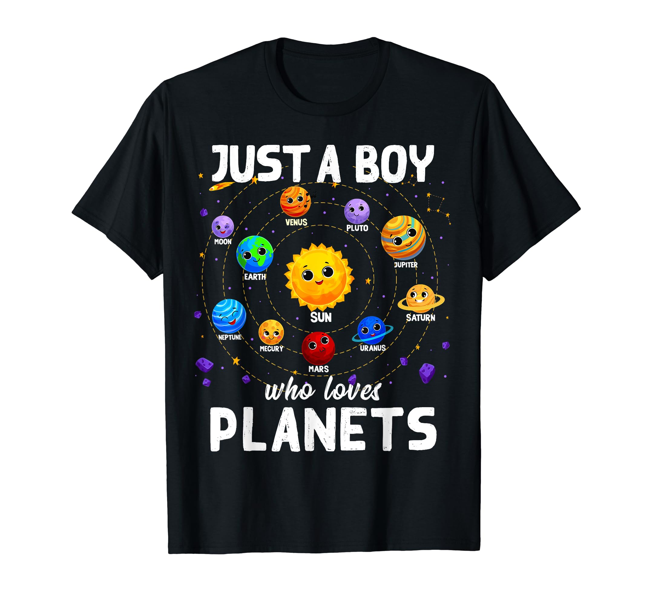 System Space Science kidsJust A Boy Who Loves Planets Solar System Kids Astronauts T-Shirt