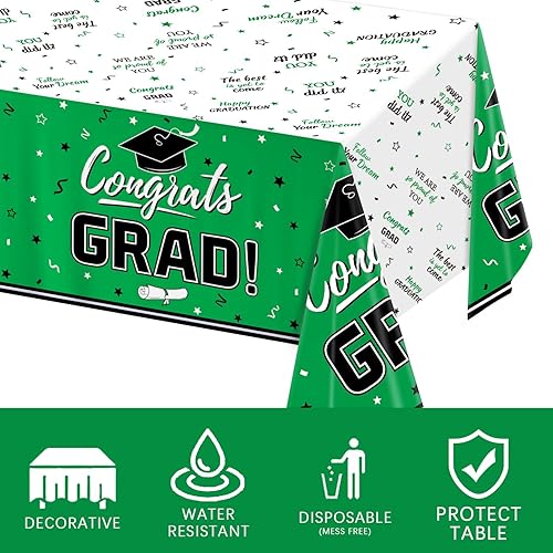 Miniatura 3 de Oigco Decoraciones de graduación, mantel de graduación de Congrats Grad para suministros de fiesta de graduación 2024, paquete de 3 manteles de