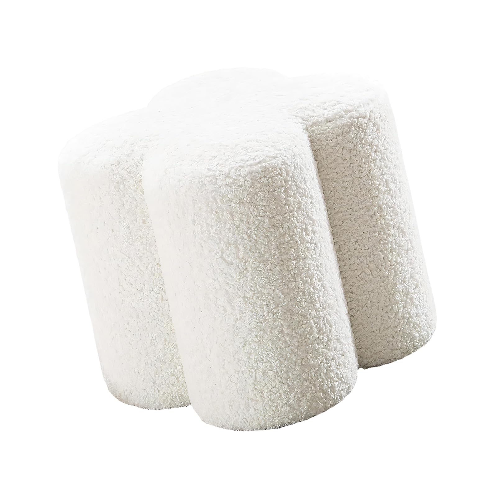 Oxxggkao Ottoman Footstool for Couch Flower Pattern Ottoman Foot Rest Comfortable Sponge Poofy Modern Living Room Vanity Stool Breathable Linen Footstool