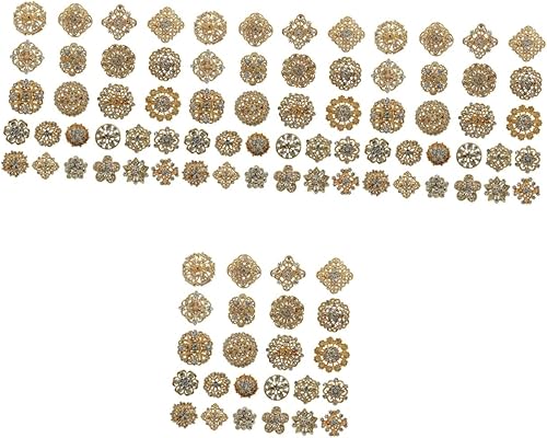 EXCEART 96 piezas de cristal para niñas de flores, novia, clips de insignias, broche vintage, adorno de ramillete, ramilletes, collar de solapa,