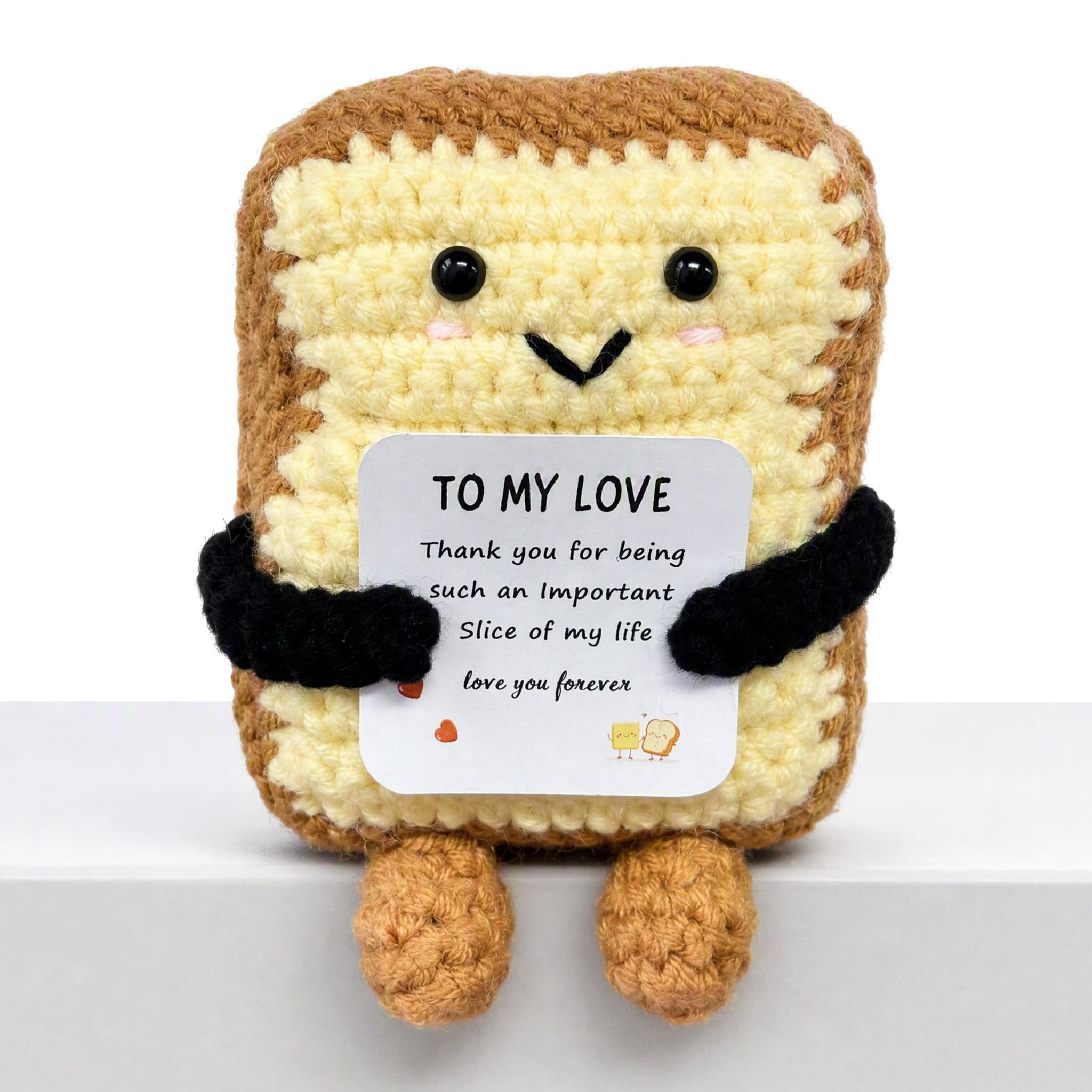 Gifts for Girlfriend Boyfriend, Handmade Crochet Toast I Love You Gifts