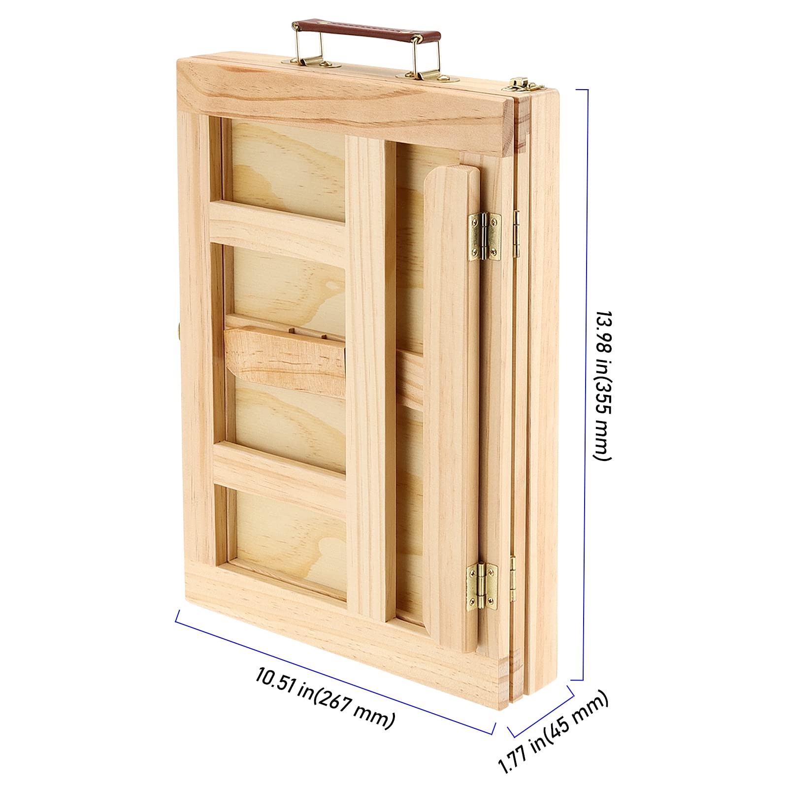 ZEONHEI Wooden Table Box Easel, Portable Wood Tabletop Easel, Adjustable Wood Box Easel for Painting Drawing, Displaying Art Supplies - Image 2