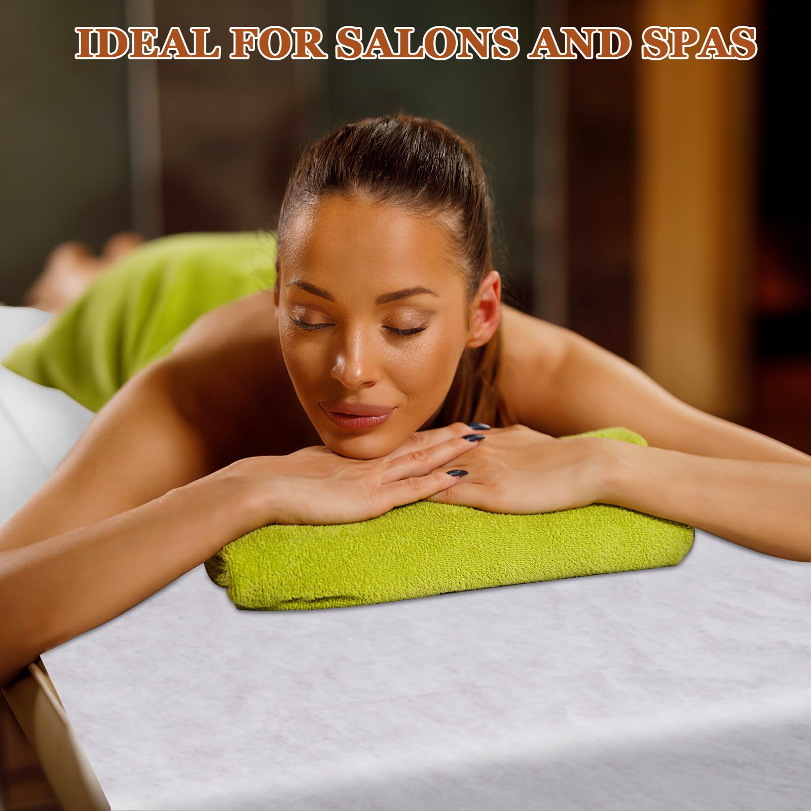 STOBAZA 100 Sábanas Desechables para Camillas de Masaje Ajuste y Fácil Desecho, Ideales para Salones y Spas, Hechas de Tela No Tejida de Color Claro