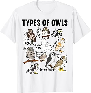 Types of Owls Owl T-Shirt