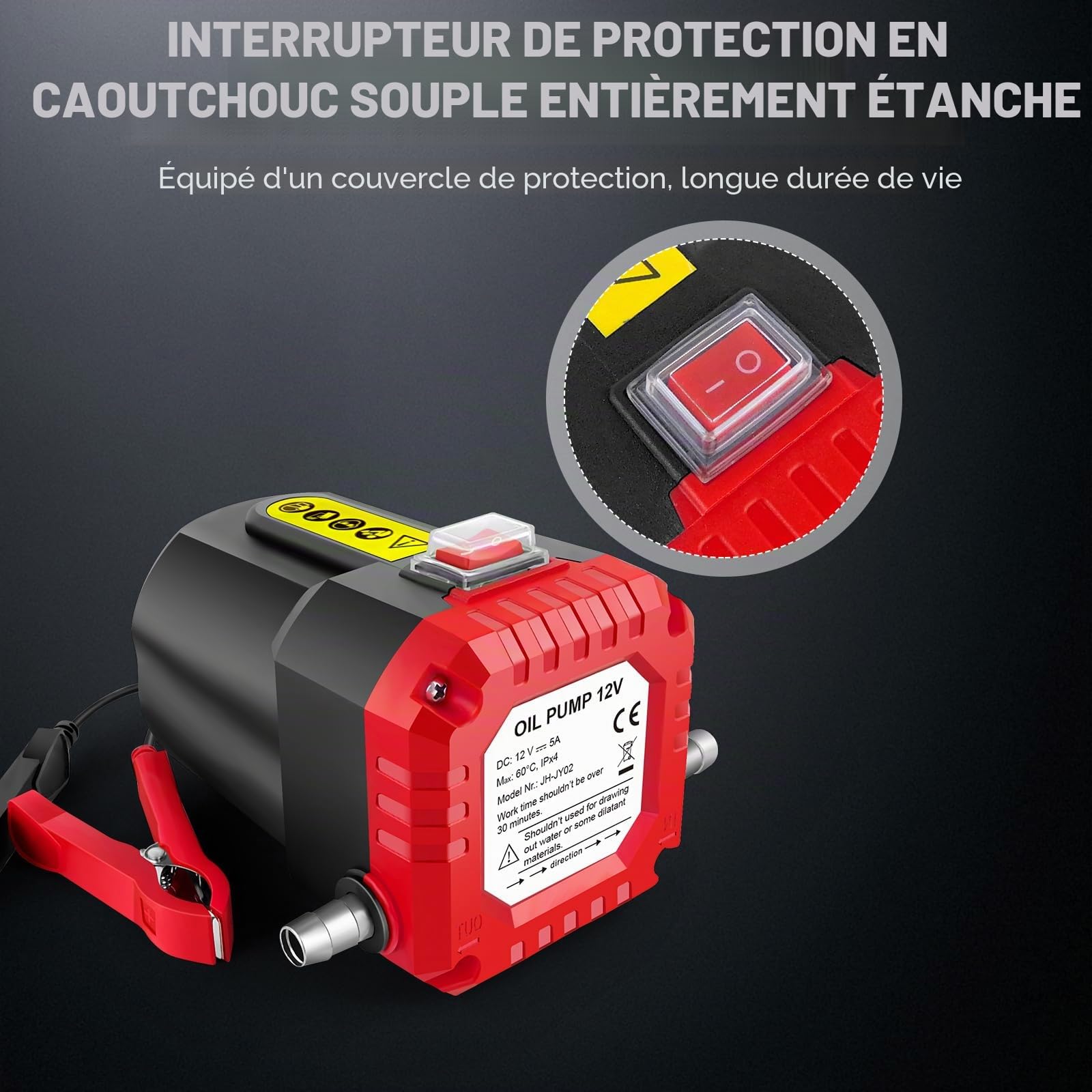 Pompe d'aspiration d'huile 12V 100W essence diesel fioul abzieher transfert pompe à huile auto