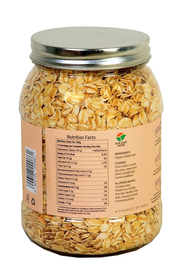 Avena en Hojuelas Orgánica Orgrain India 500g, Sin Gluten miniatura 2