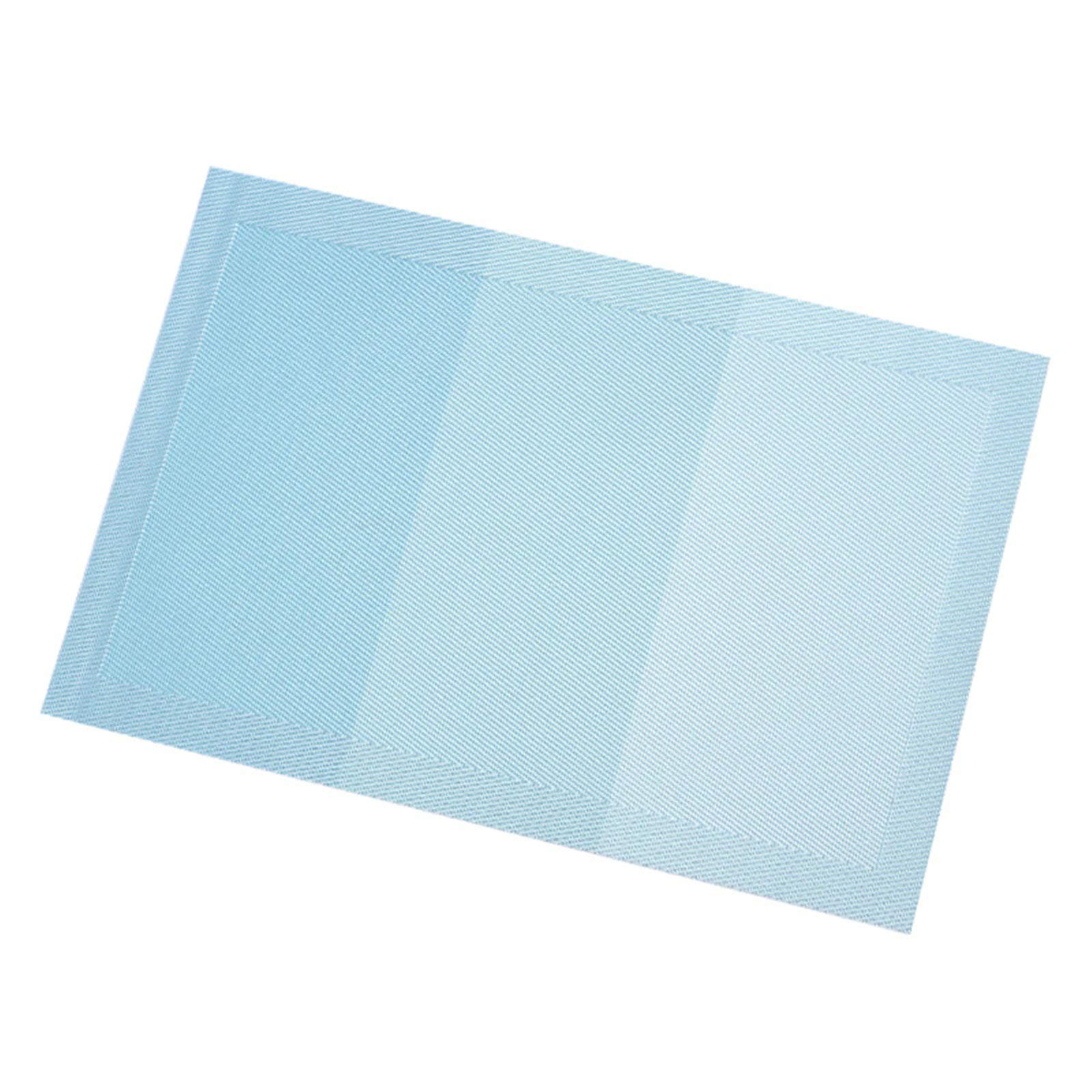 Juego de 6 Manteles Individuales, Rayas de Color Sólido Vinilo y Poliéster Mantel Individual, Azul, 45 x 30 cm