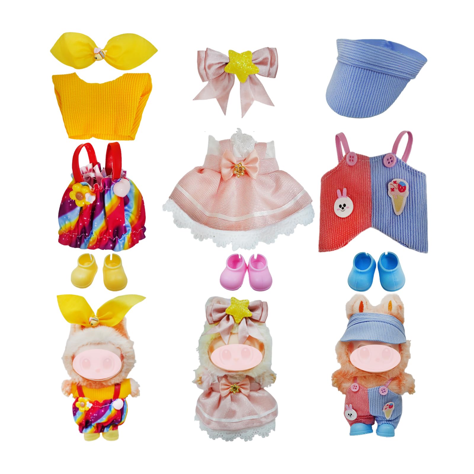 Vestito Per Bambola La Boo-Boo 14-17 Cm – Set 2 Pezzi Tweed E Clip Floreale – Regalo Per Ragazze