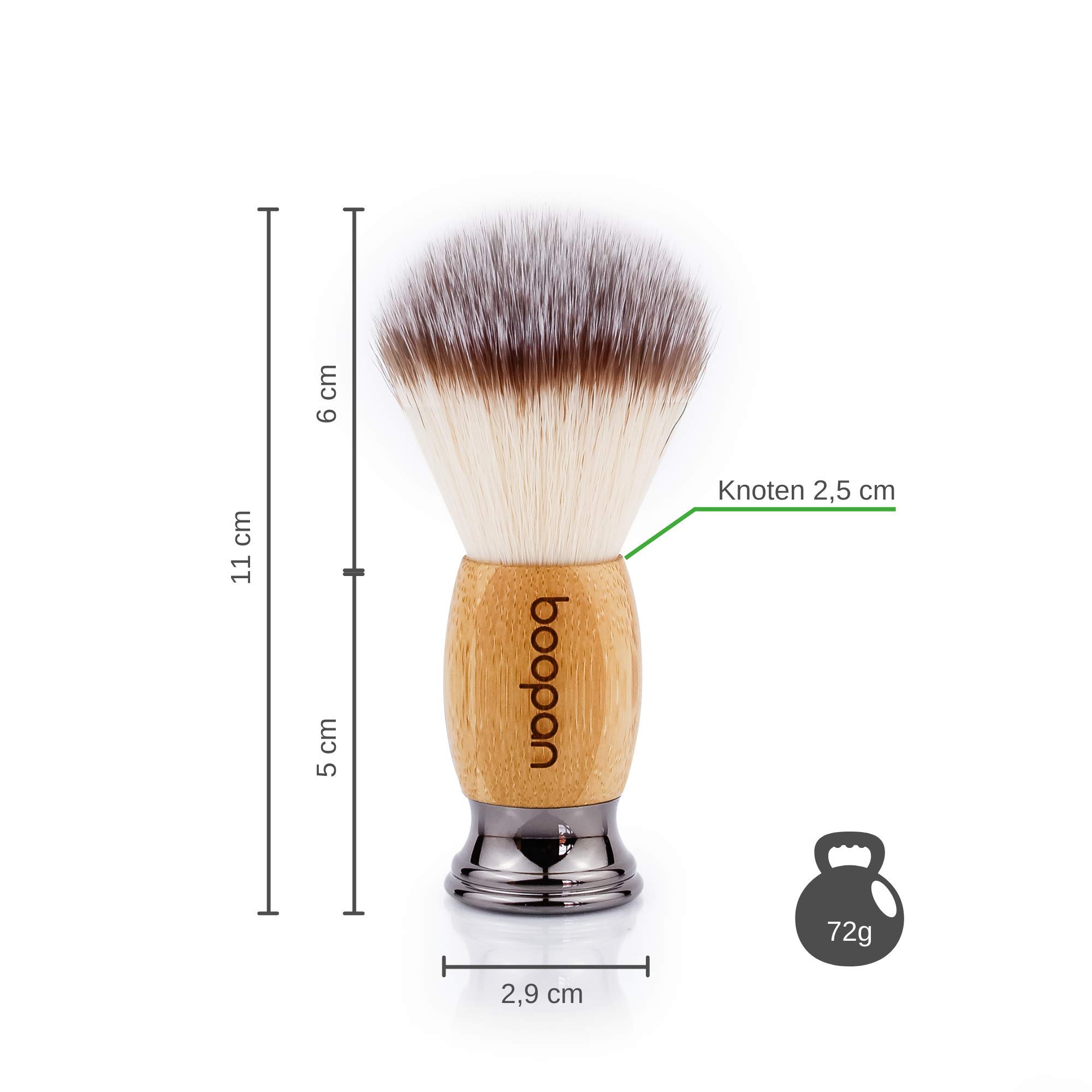 boopan Premium Rasierpinsel vegan mit Bambus-Holz fr Herren und Damen -  weich wie Dachshaar - shaving brush : Amazon.de: Drogerie & Krperpflege