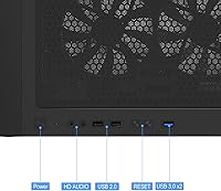 Vista 8 de Montech X3 Mesh, 6 ventiladores - 3X 140mm & 3X 120mm Ventiladores fijos con iluminación RGB, carcasa ATX de media torre para PC Gaming, USB 3.0