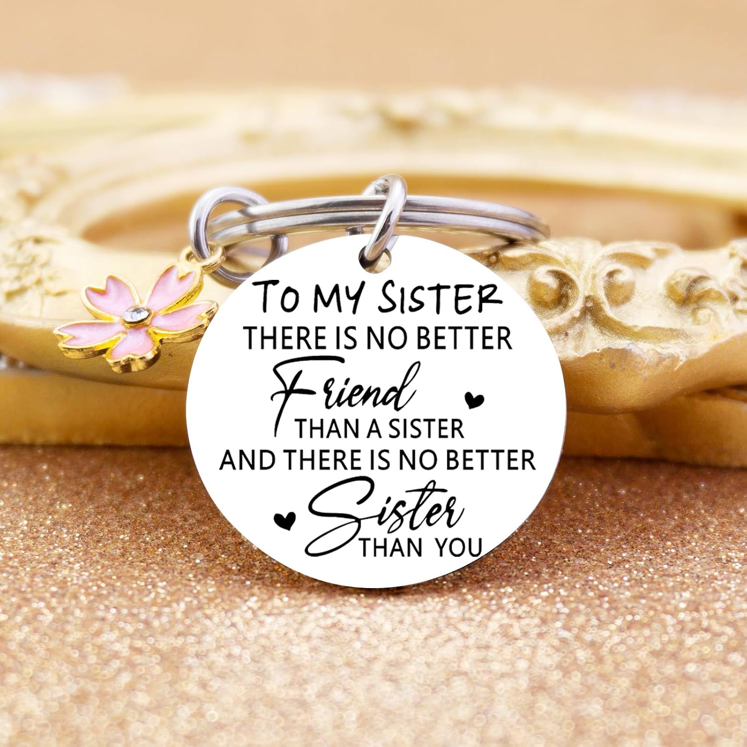 Ibiwe Best Sister Ever Gifts Sister Keychain Unbiological Sisters Gifts for Women Birthday Gift For Sisters Graduation Gift For Friends Bestie Her Girls Cute Key Chain Soulmate