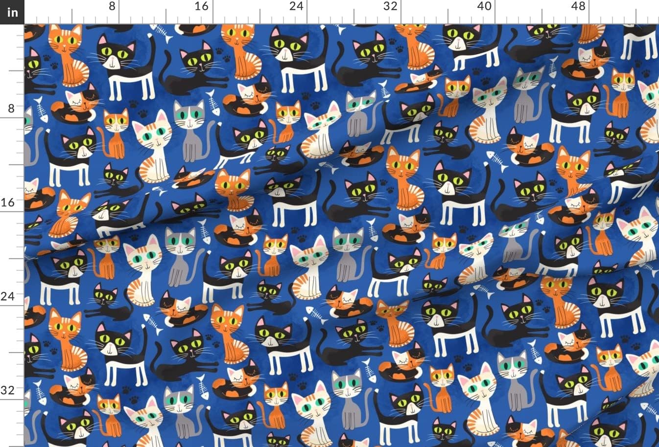 Spoonflower Fabric - Cat Kitten Cats Printed on Chiffon Fabric by The Yard - Sewing Fashion Apparel Dresses Home Decor