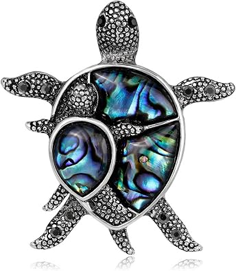 Bohemia Rhinestone Turtle Brooch Pin Crystal Turtle Tortoise Enamel Brooch Diamond CZ Turtle Animal Safty Pin Cute Sea Turtle Corsage Pin Clothing Decor Badges Jewelry for Women