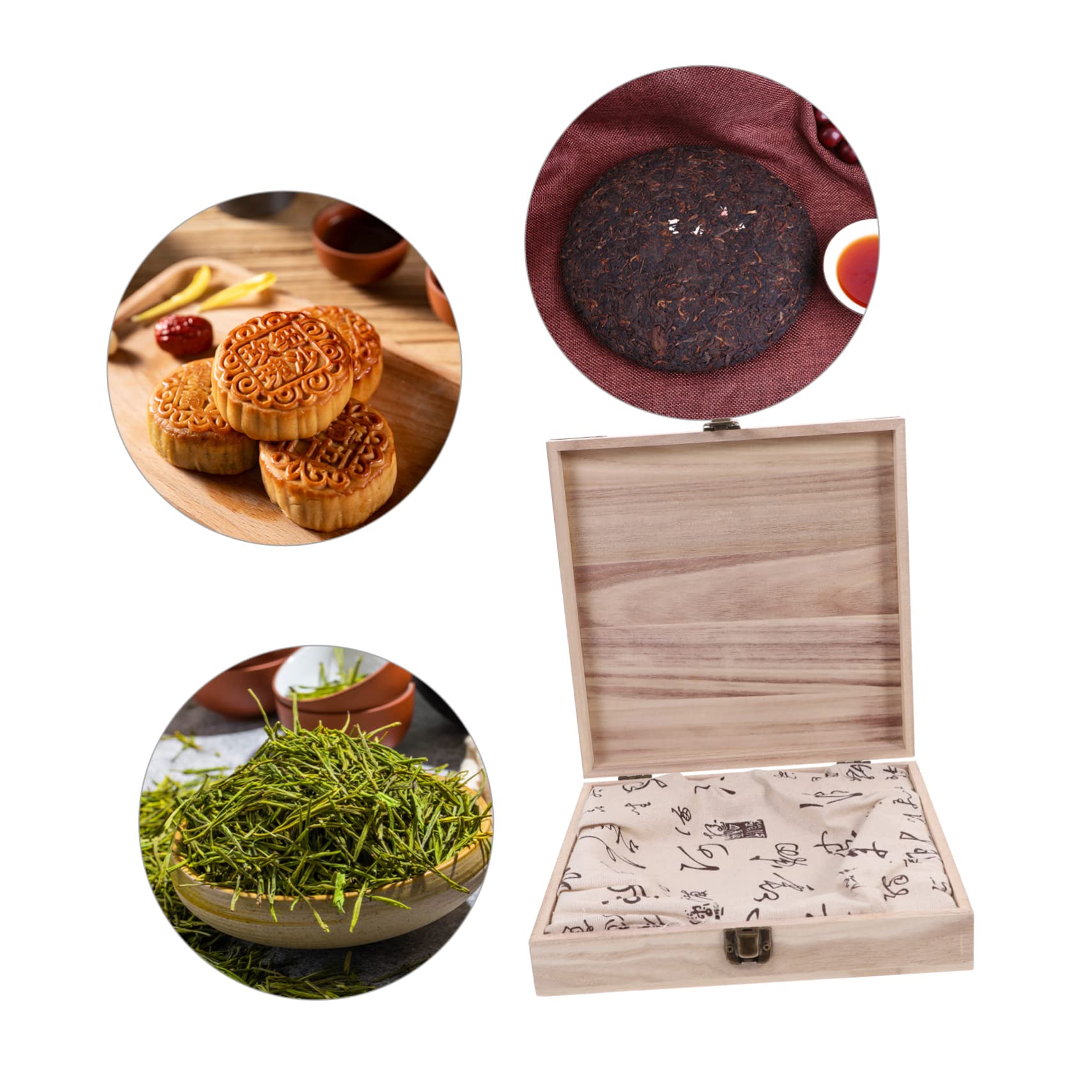 OUNONA 1PC Tea Box for PU Tea Cake Design Natural Material and Giving