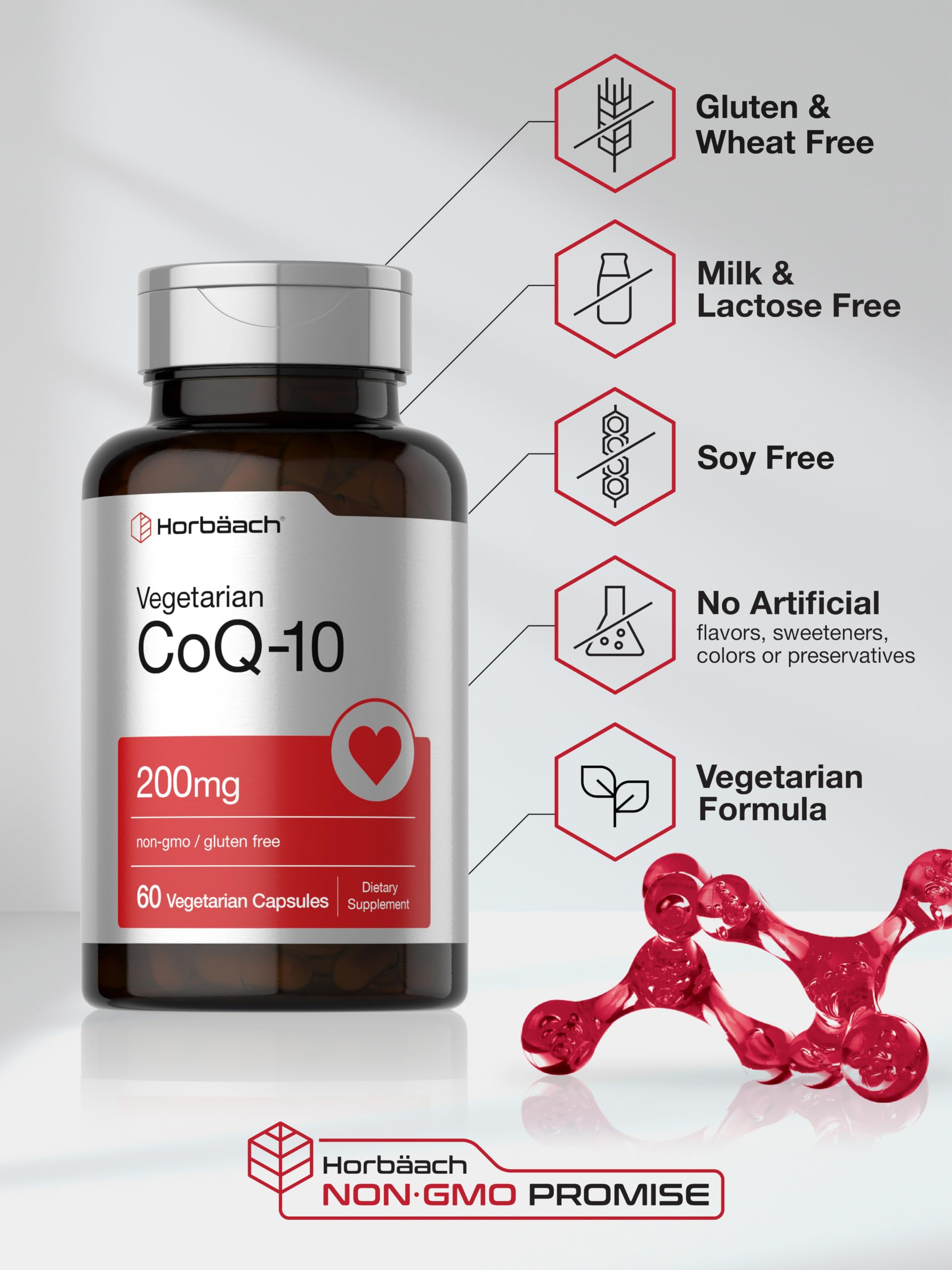 Horbäach CoQ10 200mg | with Black Pepper Extract | 60 Capsules — Amazon image 5